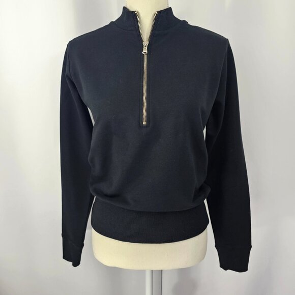 Universal Standard Zoe Women's Black Half Zip High Neck Pullover Size XS NWT - Picture 2 of 16